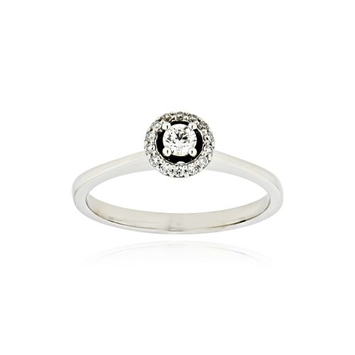 Δαχτυλίδι Ροζέτα από Λευκό Χρυσό 18 Καρατιών με Διαμάντια 040274