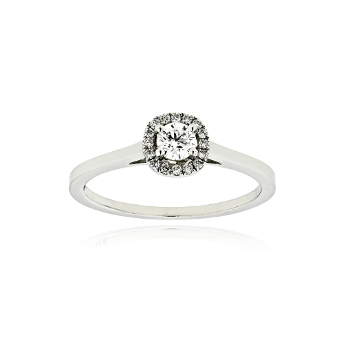 Δαχτυλίδι Ροζέτα από Λευκό Χρυσό 18 Καρατιών με Διαμάντια 040275