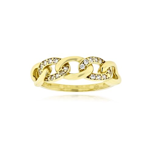 Δαχτυλίδι Σειρέ από Κίτρινο Χρυσό 14 Καρατίων με Πέτρες Ζιργκόν 040324