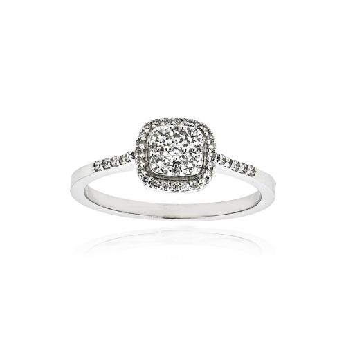 Δαχτυλίδι Ροζέτα από Λευκό Χρυσό 18 Καρατιών με Διαμάντια 040473