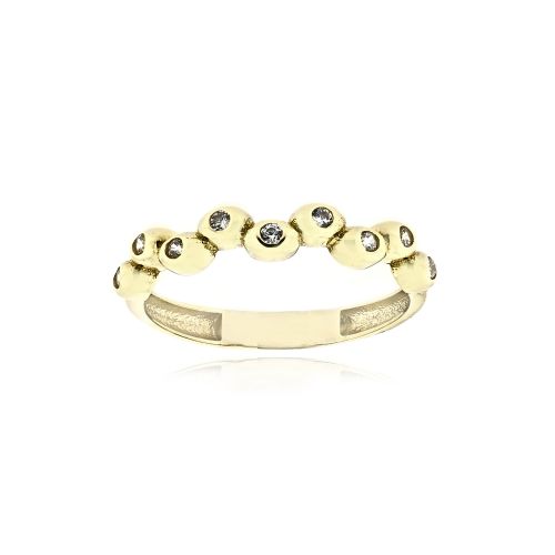 Δαχτυλίδι από Κίτρινο Χρυσό 14 Καρατιών με Πέτρες Ζιργκόν 040488