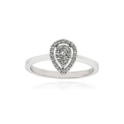 Δαχτυλίδι Ροζέτα από Λευκό Χρυσό Κ18 με Διαμάντια 040573