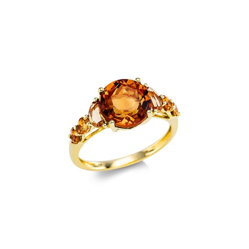 Δαχτυλίδι από Κίτρινο Χρυσό 18 Καρατίων με Σιτρίν 040608