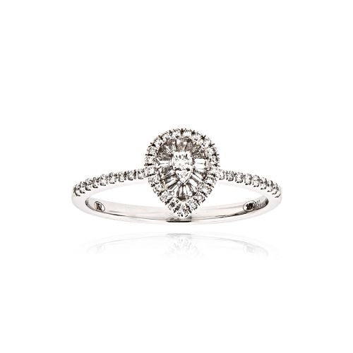 Δαχτυλίδι Ροζέτα από Λευκό Χρυσό 18 Καρατιών με Διαμάντια 040628
