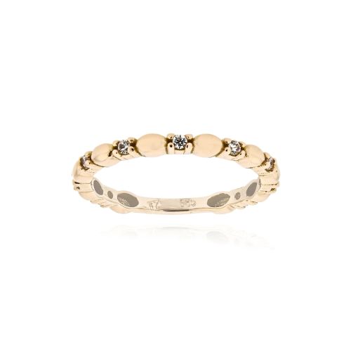 Δαχτυλίδι από Ροζ Χρυσό 14 Καρατίων με Πέτρες Ζιργκόν 040643