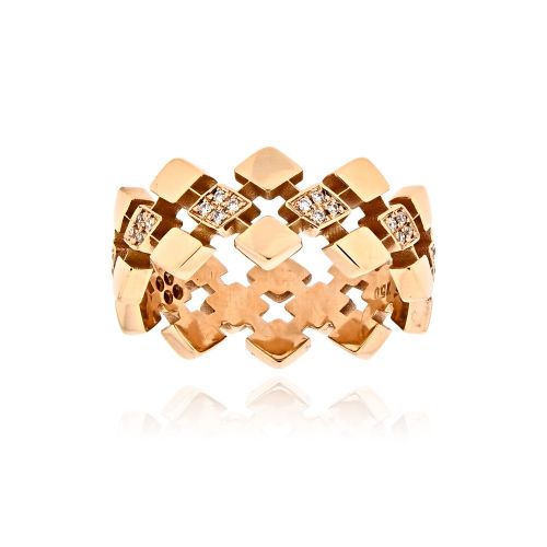 Δαχτυλίδι από Ροζ Χρυσό Κ18 με Διαμάντια 040672