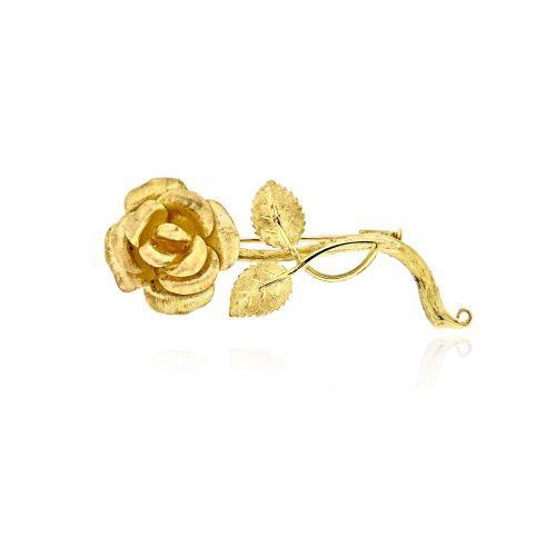 Γυναικεία Καρφίτσα Τριαντάφυλλο από Κίτρινο Χρυσό Κ18 040686