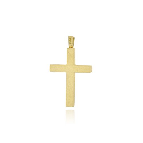Σταυρός Βάπτισης Τριάντος Διπλής όψης για Αγόρι από Κίτρινο Χρυσό Κ14 040940