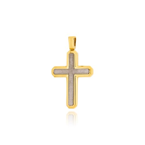Σταυρός Βάπτισης Διπλής Όψης για Αγόρι Val΄Oro από Δίχρωμο Χρυσό Κ14 041042