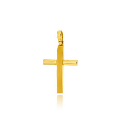 Σταυρός Βάπτισης Σκέτος από Κίτρινο Χρυσό Κ14 041086