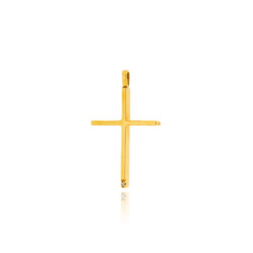 Σταυρός Βάπτισης από Κίτρινο Χρυσό Κ14 με Διαμάντι 041096