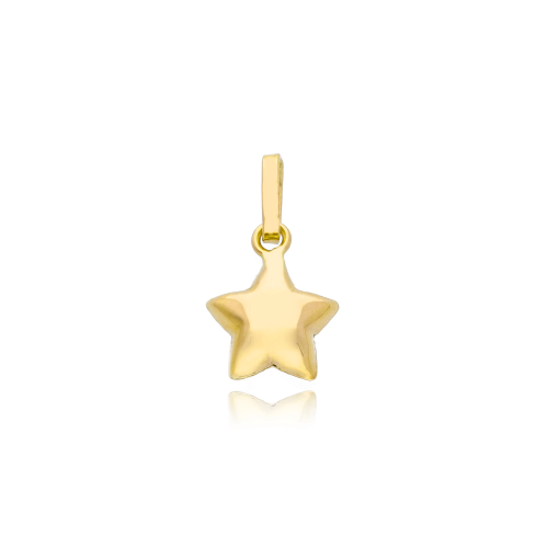 Μενταγιόν Αστέρι από Κίτρινο Χρυσό Κ18 041727