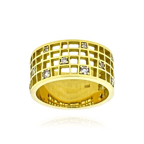 Δαχτυλίδι από Κίτρινο Χρυσό Κ18 με Διαμάντια από Συλλογή Ηρώδειο 041765