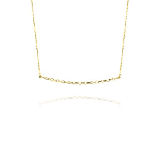 Μενταγιόν Μπάρα με Αλυσίδα από Κίτρινο Χρυσό Κ14 με Διαμάντια 041837