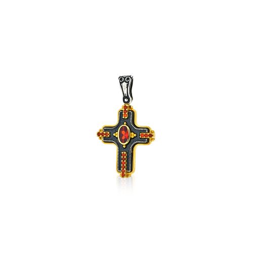 Γυναικείος Σταυρός Anastasios Creations από Ασήμι 925 με Πέτρες Ζιργκόν 042006