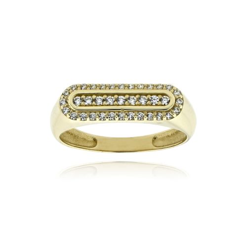 Δαχτυλίδι από Κίτρινο Χρυσό Κ14 με Πέτρες Ζιργκόν 042128