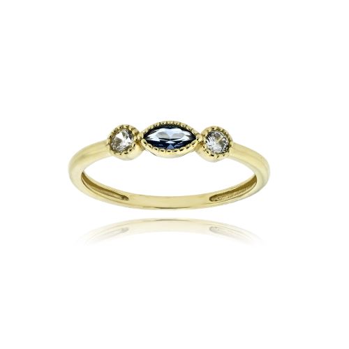 Δαχτυλίδι από Κίτρινο Χρυσό Κ14 με Πέτρες Ζιργκόν 042134