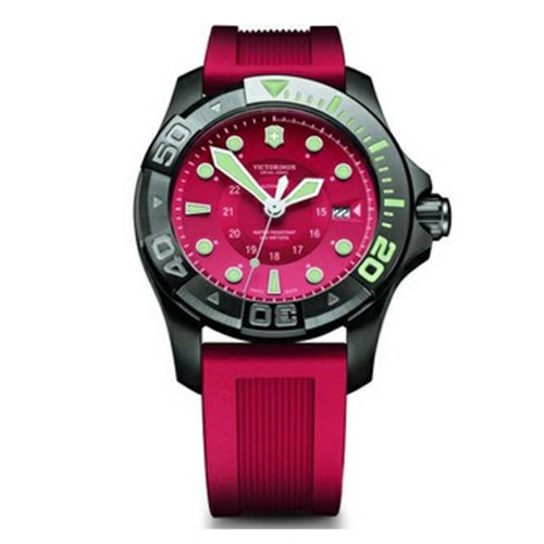 Γυναικείο Ρολόι Victorinox Dive Master με Κόκκινο Λουράκι απο Καουτσούκ 241577