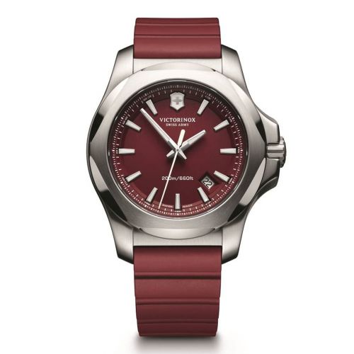 Ανδρικό Ρολόι Victorinox INOX με Κόκκινο Λουράκι απο Καουτσούκ 241719.1