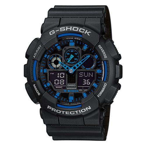 Ρολόι Casio G-Shock με Μαύρο Λουράκι Ρητίνης GA-100-1A2ER