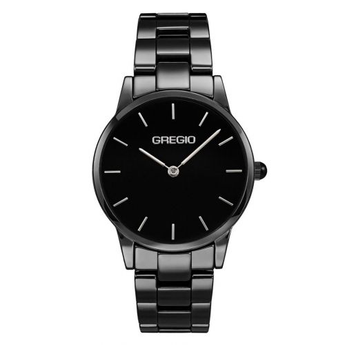 Ρολόι Gregio Quartz με Κεραμικό Μαύρο Μπρασελέ GR310040