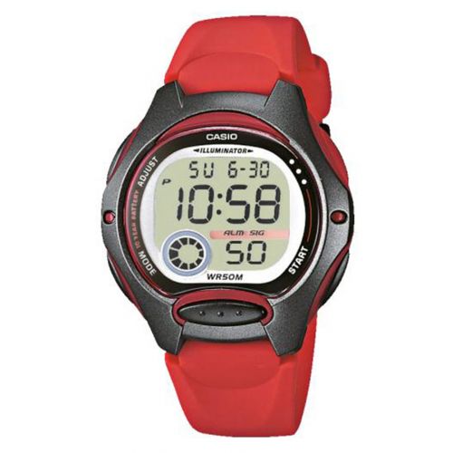 Ψηφιακό ρολόι Casio Standard Quartz με Κόκκινο Λουράκι Ρητίνης LW-200-4AVEG