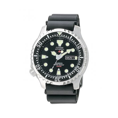 Αντρικό Ρολόι Citizen Promaster Automatic Diver΄s με Μαύρο Λουράκι απο Καουτσούκ NY0040-09E