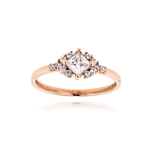 Δαχτυλίδι Millus από Ροζ  Χρυσό Κ14 με Πέτρες Ζιργκόν 038682