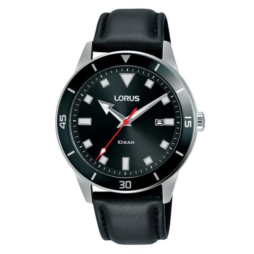 Ρολόι Lorus Quartz με Μαύρο Δερμάτινο Λουράκι RH987LX
