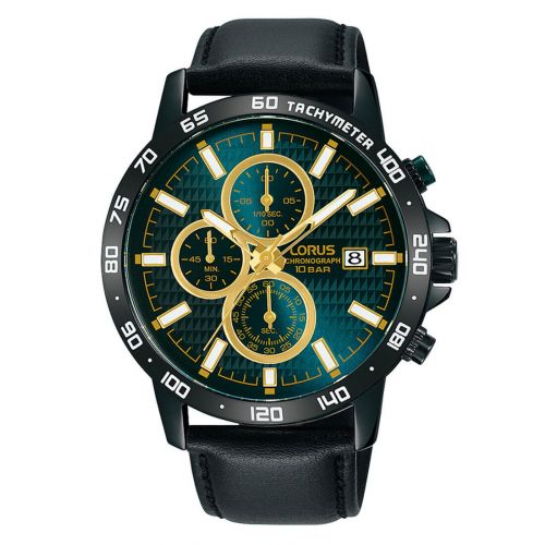 Ανδρικό Ρολόι Lorus με Μαύρο Δερμάτινο Λουράκι RM319GX