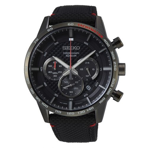 Αντρικό Ρολόι Seiko Conceptual Series με Μαύρο Δερμάτινο Λουράκι SSB359P1