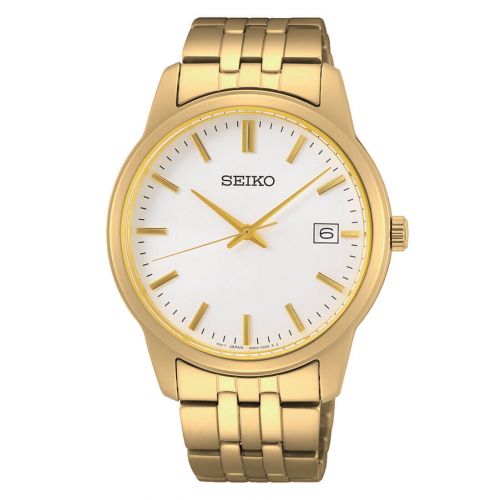 Ρολόι Seiko Essential Quartz με Μπρασελέ από Ανοξείδωτο Ατσάλι σε Χρώμα Χρυσό SUR404P1