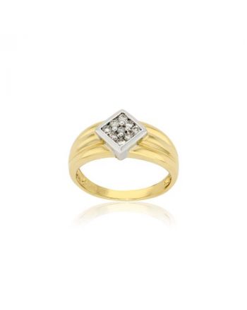 Δαχτυλίδι Κίτρινο και Λευκό Χρυσό 18 Καρατίων Κ18 με Διαμάντια 001084