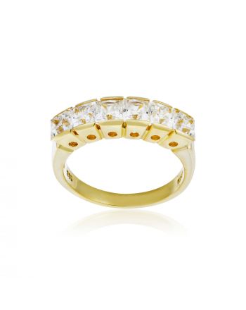 Δαχτυλίδι από Κίτρινο Χρυσό 14 Καράτια Κ14 με Πέτρες Ζιργκόν 003088