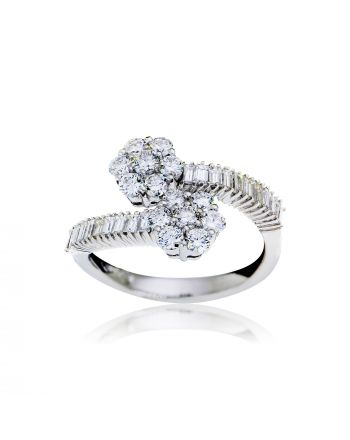 Δαχτυλίδι Κρουαζέ Λευκό Χρυσό 18 Καρατίων Κ18 με Διαμάντια 003506