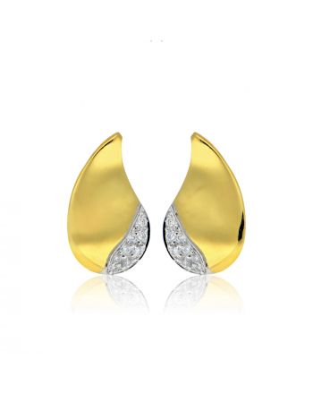 Σκουλαρίκια απο Λευκό & Κίτρινο Χρυσό Κ18 με Διαμάντια 011160