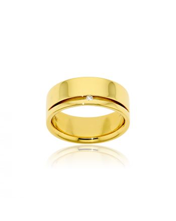 Δαχτυλίδι από Κίτρινο Χρυσό 18 Καρατίων με Διαμάντι Μπριγιάν 012273