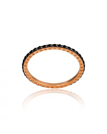 Δαχτυλίδι Ολόβερο Σειρέ από Ροζ Χρυσό Κ14 με Πέτρες Ζιργκόν 020070