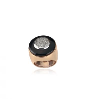 Δαχτυλίδι Ροζ Επιχρυσωμένο Ασήμι 925 με Ζιργκόν και Όνυχα 021103