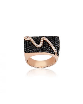 Δαχτυλίδι Σεβαλιέ Ροζ Χρυσό 18 Καρατίων Κ18 με Διαμάντια Μπριγιάν 021965
