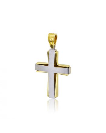 Σταυρός Βάπτισης ValOro για Αγόρι Σκέτος Κίτρινο και Λευκό Χρυσό Κ14 025230