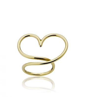 Δαχτυλίδι Καρδιά Κίτρινο Χρυσό 14 Καρατίων Κ14 027921