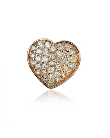 Μενταγιόν Καρδιά από Ροζ Επιχρυσωμένο Ασήμι 925 με Ζιργκόν 028166