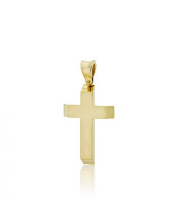 Σταυρός Βάπτισης για Αγόρι Κίτρινο Χρυσό 14 Καρατίων Κ14 028380