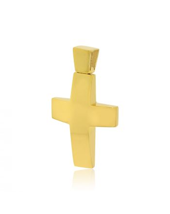 Σταυρός Βάπτισης για Αγόρι Σκέτος Κίτρινο Χρυσό 14 Καρατίων Κ14 030234
