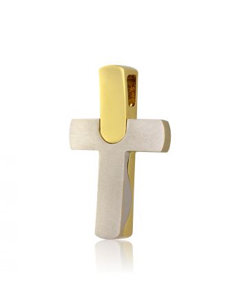 Σταυρός Βάπτισης Val΄Oro για Αγόρι Σκέτος Λευκό και Κίτρινο Χρυσό Κ14 030258