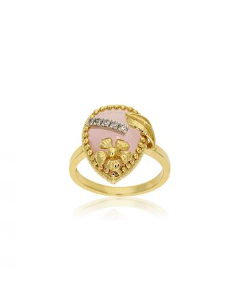Δαχτυλίδι Gabriela Rigamonti απο Κίτρινο Χρυσό Κ14 με Χαλαζία και Ζιργκόν 030947