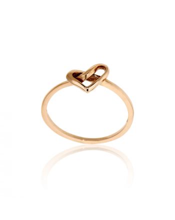 Δαχτυλίδι Καρδιά απο Ροζ Χρυσό 14 Καρατίων 031683