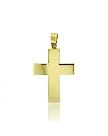 Σταυρός Βάπτισης για Αγόρι Σκέτος Κίτρινο Χρυσό 14 Καρατίων Κ14 031724