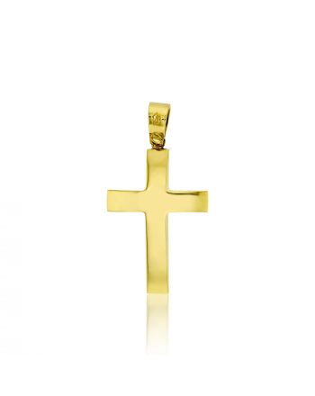 Σταυρός Βάπτισης για Αγόρι Σκέτος από Κίτρινο Χρυσό 14 Καρατίων 031739
